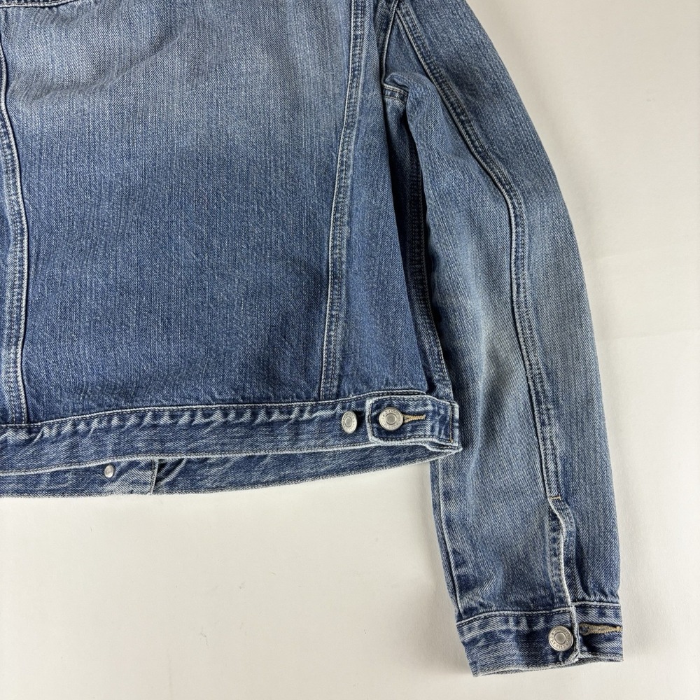 Womens Medium Ladies GAP Jean Jacket Blue Denim Y2k Vintage Classic - Picture 7 of 11